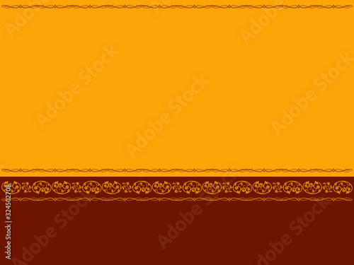 Horizontal postcard with flower and wavy lines