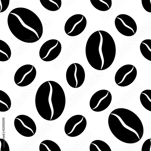 Coffee Bean Icon Seamless Pattern