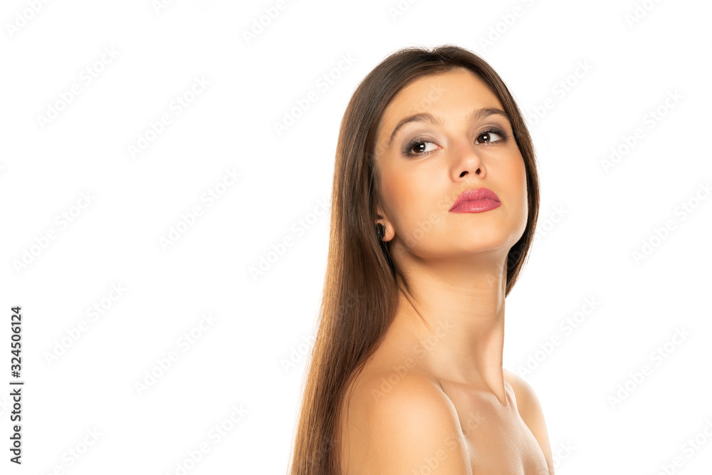 sensual portrait of beautiful young shirtless woman sensual portrait of beautiful young shirtless woman