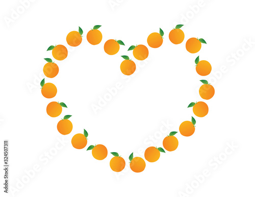 Heart Shape From Oranges Fruits