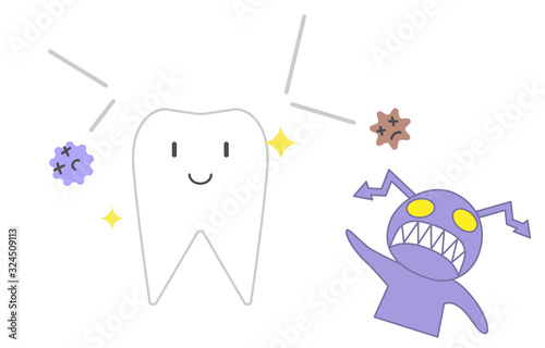 虫歯予防のイラスト、再石灰化