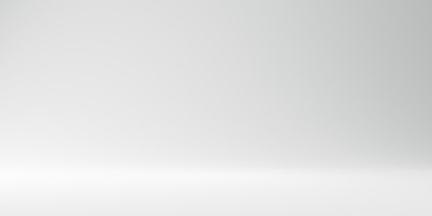 Blank gray gradient background with product display. White backdrop or empty studio with room floor. 3D rendering.