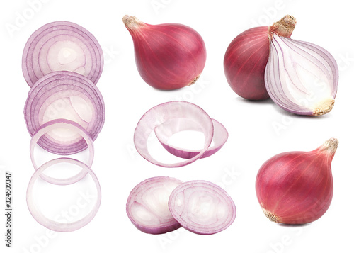 Vegetable Onion Set on white background.