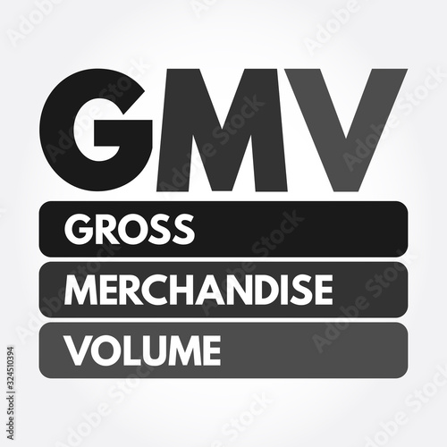 GMV - Gross Merchandise Volume acronym, business concept background