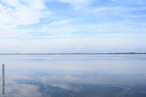 The Canet en Roussillon lagoon  a protected wetland in the south of Perpignan  France