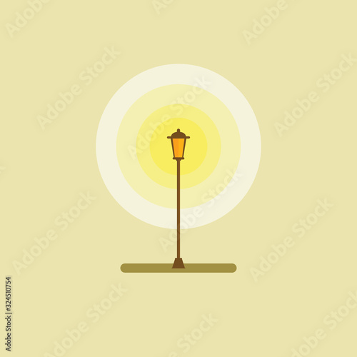Streetlight concept. Garden lantern isolated vector illustration