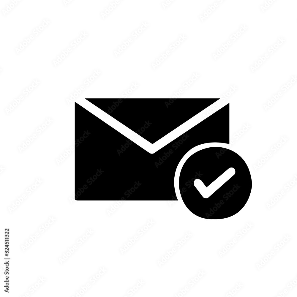 mail with correct icon vector - illustration mail with correct icon vector - illustration