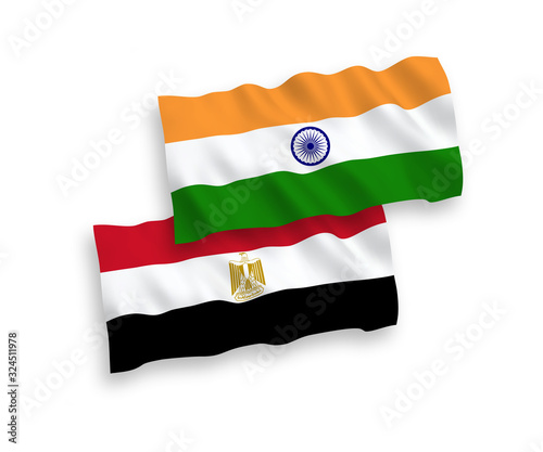 Flags of India and Egypt on a white background