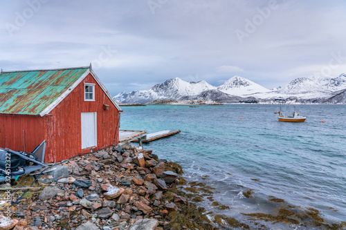 idyllic winter landscape on...