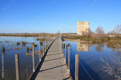 Carbonniere tower in Camargue region, France photo