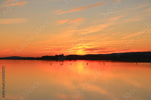 Amazing Sunset in Villeneuve les Maguelone, a seaside resort in the south of Montpellier, Herault, France © Picturereflex