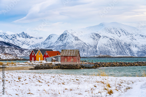 idyllic winter landscape on...