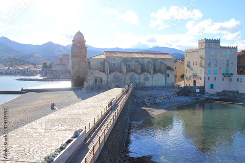 The famous Town of Collioure, in the foothills of the Pyrenees, located in Vermeille coast, the last stretch of the Rousillon coast before the Spanish border