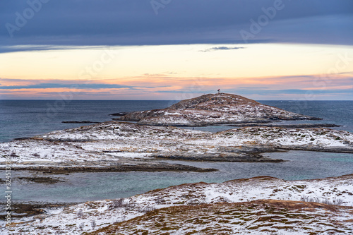 idyllic winter landscape on...