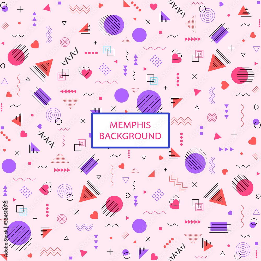 Geometric pattern background in memphis style Geometric pattern background in memphis style