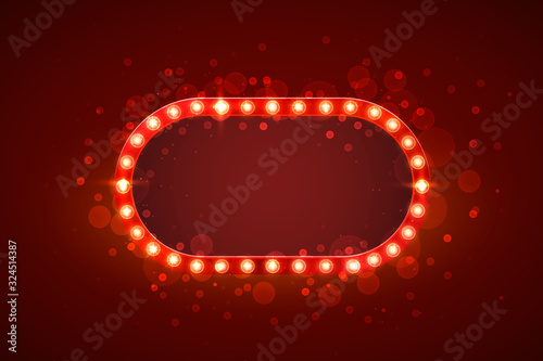 Red frame retro billboard, blank showtime text.