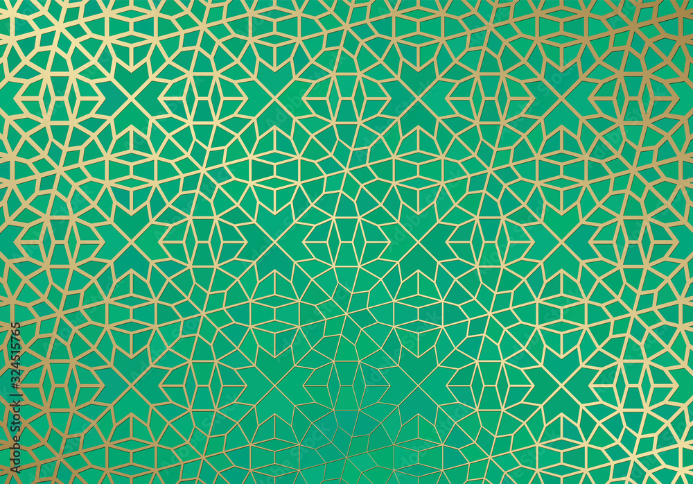 custom made wallpaper toronto digitalAbstract background with islamic ornament, arabic geometric texture. Golden lined tiled motif.
