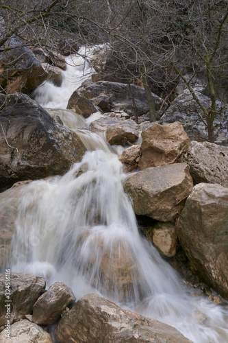 Waterfall on the Rio de la Hoz in Rute  Cordoba. Spain