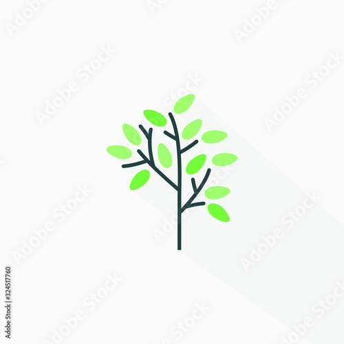 Green trees and leaves - icon illustration