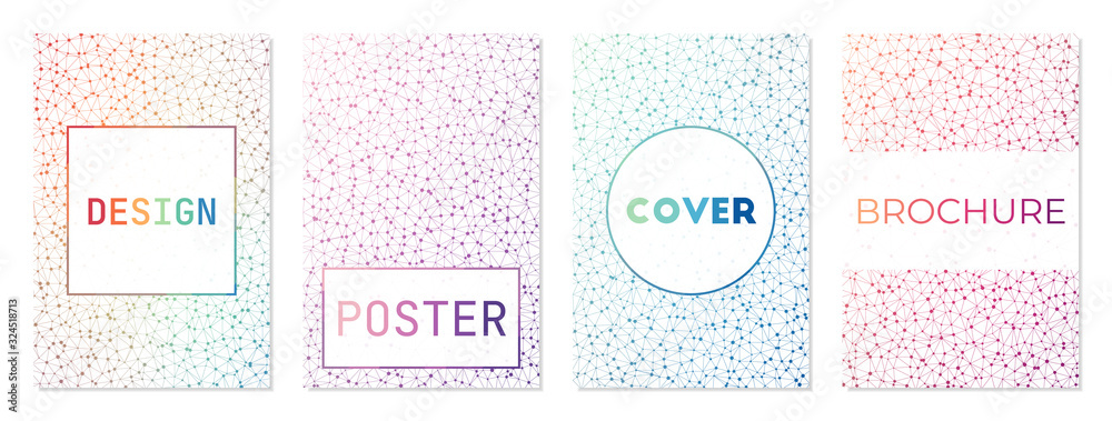 Report cover design. Can be used as cover, banner, flyer, poster, business card, brochure. Appealing geometric background collection. Cool vector illustration.