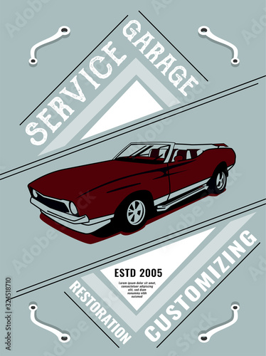 Retro Auto Tyre Poster