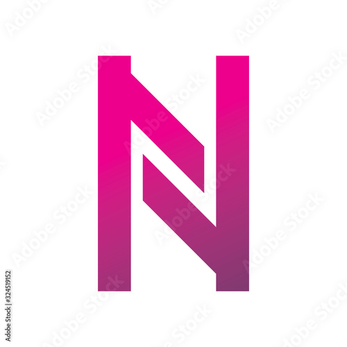 pink purple bright color letter n square logo design
