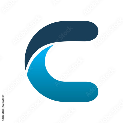 modern blue color letter c logo design