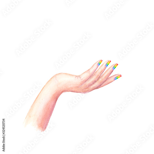Beautiful woman's hand with...