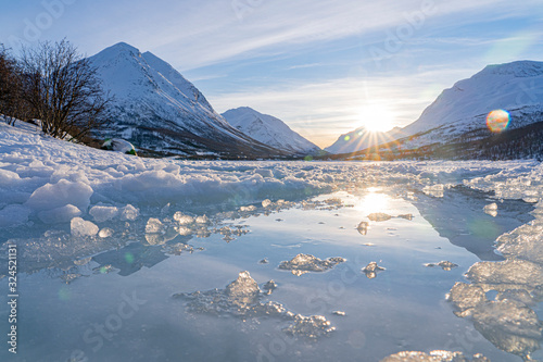 icy winter landscape in the...