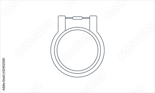 Cross stitch hoop icon for needlework and embroidery