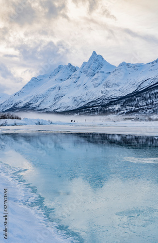 icy winter landscape in the...