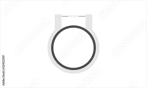 Cross stitch hoop icon for needlework and embroidery