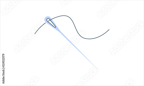 Sewing needle icon for stitching and needlework