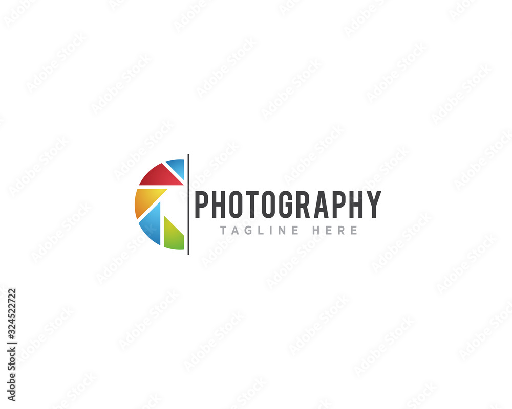 Naklejka premium Photography Camera Logo Icon Design Vector