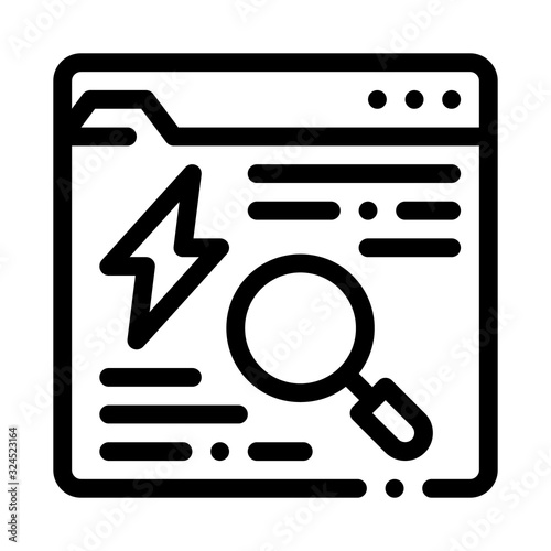Search Web Info Icon Vector. Outline Search Web Info Sign. Isolated Contour Symbol Illustration