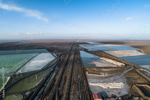 aerial view of the salt flats, Qinghai, China