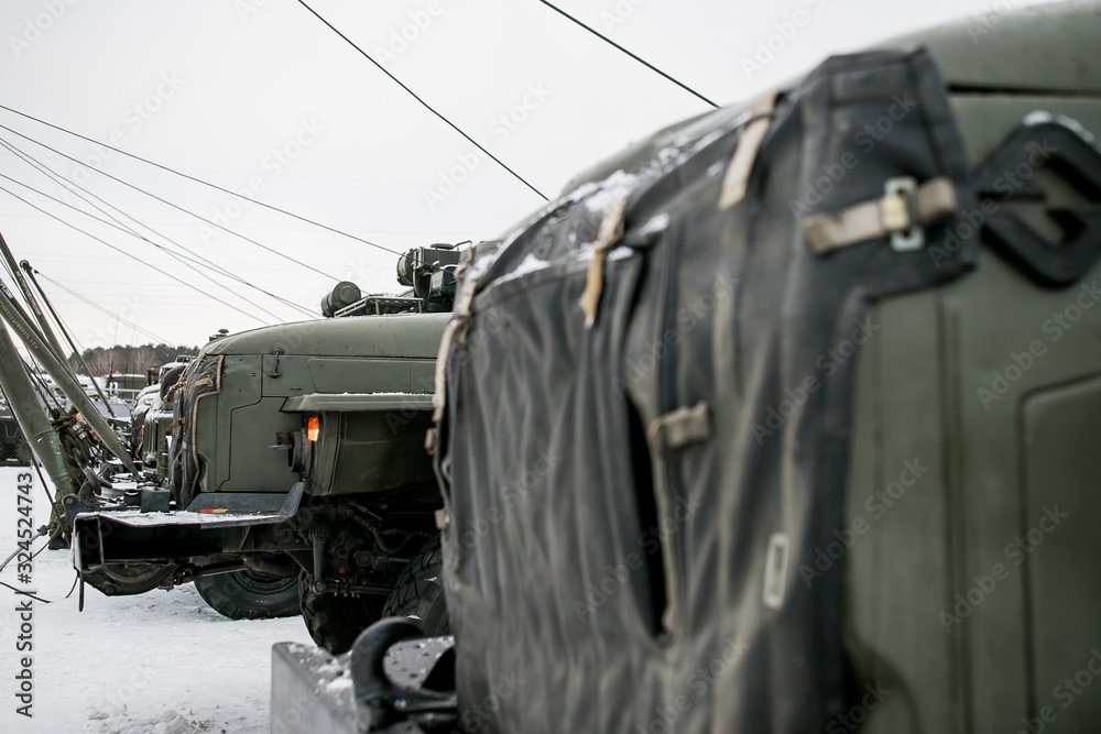 Fototapeta premium modern russian military truck