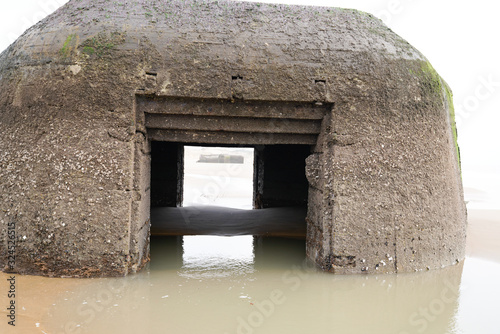 Remnant of blockhouse german blockhaus on french Atlantic coast