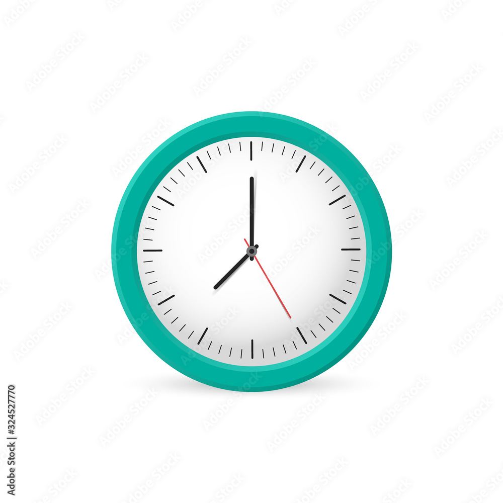 Clock wall, time. Vector illustration Clock wall, time. Vector illustration