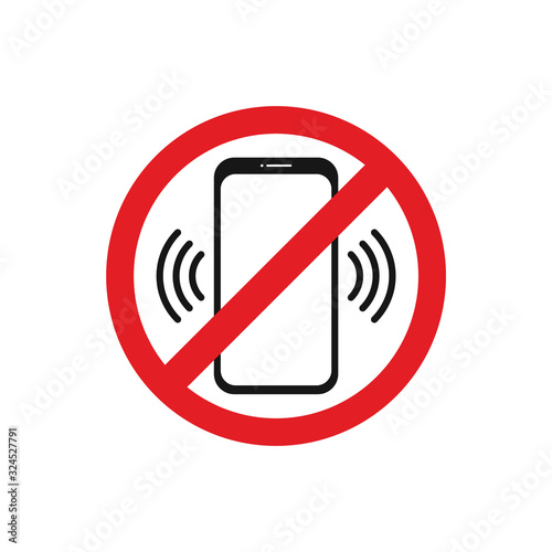 Warning sign switch off phone. Vector icons