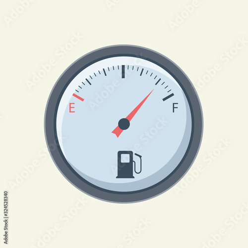 Flat fuel gauge. Fuel meter car.