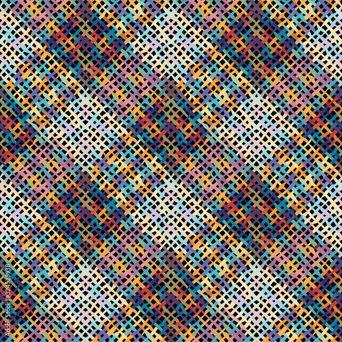 Seamless plaid pattern. Imitation of a texture of rough canvas. Vector image.