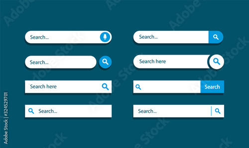 Set of search bar. Search panels design. Template search ui.