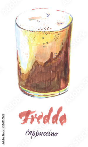 Illustration of cup of Freddo cappuccino