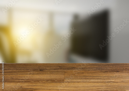 Background with empty wooden table. Flooring