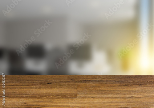 Background with empty wooden table. Flooring