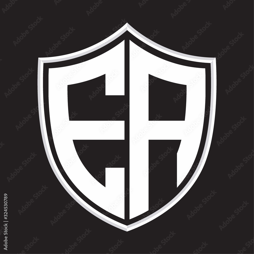 EA Logo monogram with shield shape isolated on outline design template EA Logo monogram with shield shape isolated on outline design template