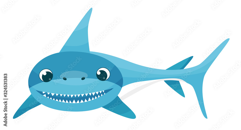 Cute baby shark for poster and print design. T-Shirt design for children. Vector illustration Cute baby shark for poster and print design. T-Shirt design for children. Vector illustration