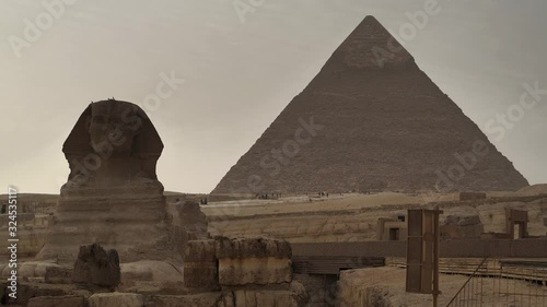 Great Sphinx of Giza and pyramid of Khafre, Egypt photo