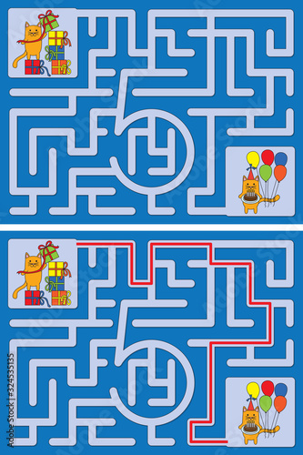 Easy cat maze - learning number 5